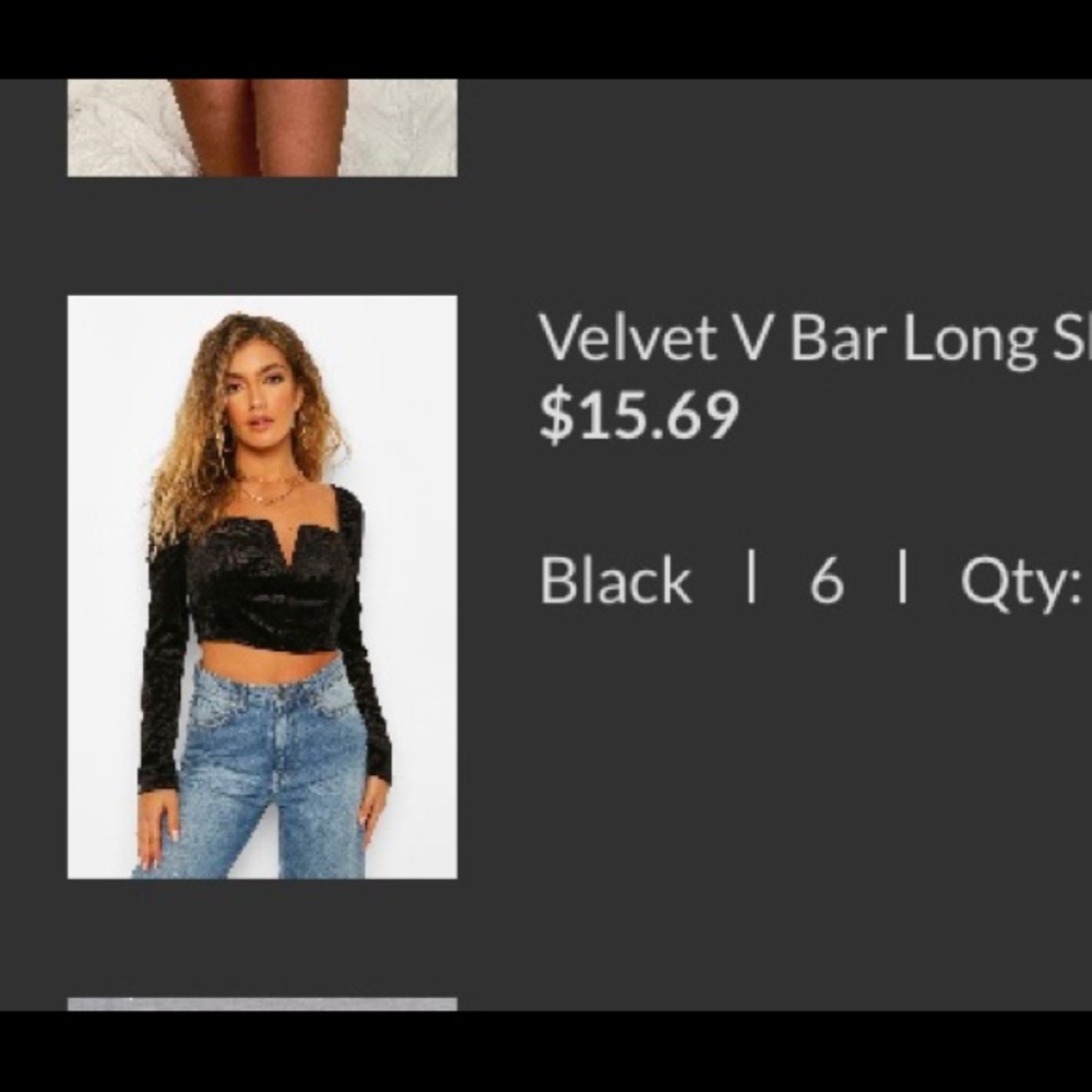 Velvet black long sleeve